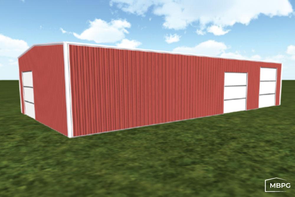 VA1763 3D Rendering of a Red Metal Building