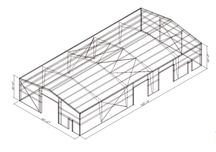 CO1786 | Wire Frame Plans for a Steel Building Wire Frame Plans for a Steel Building
