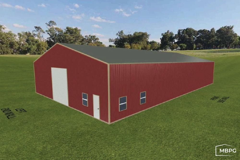 CO1789 | 3D Rendering of a Red Metal Building 3D Rendering of a Red Metal Building