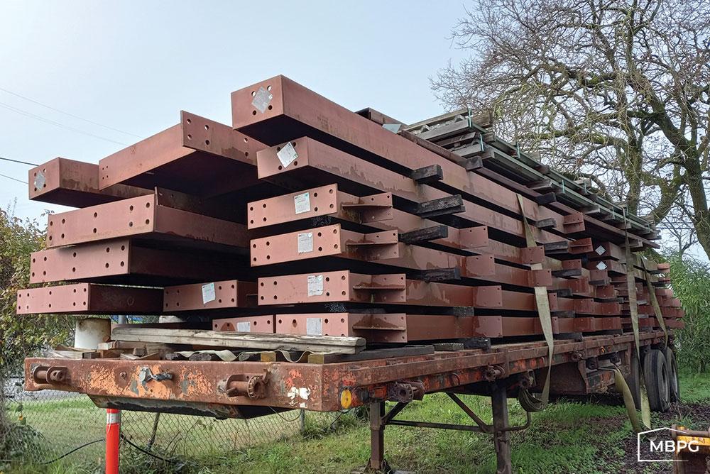 CA1821 | Used Red Iron Materials Loaded on a Trailer Used Red Iron Materials Loaded on a Trailer